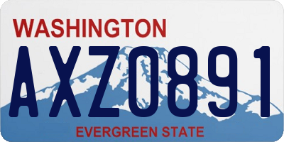 WA license plate AXZ0891