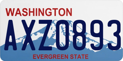 WA license plate AXZ0893