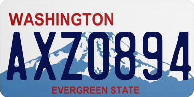 WA license plate AXZ0894