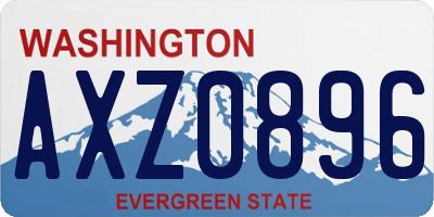 WA license plate AXZ0896