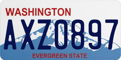 WA license plate AXZ0897