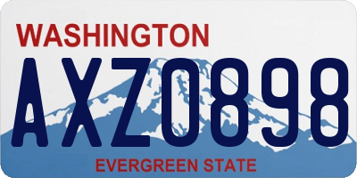 WA license plate AXZ0898