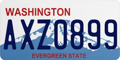 WA license plate AXZ0899