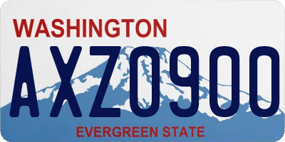 WA license plate AXZ0900