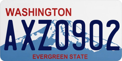 WA license plate AXZ0902