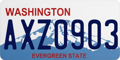 WA license plate AXZ0903