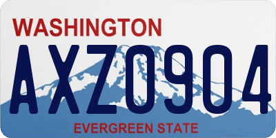 WA license plate AXZ0904