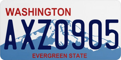 WA license plate AXZ0905