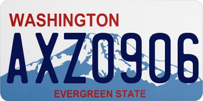 WA license plate AXZ0906