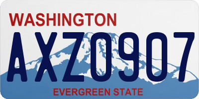 WA license plate AXZ0907