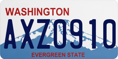 WA license plate AXZ0910