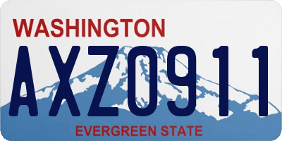 WA license plate AXZ0911
