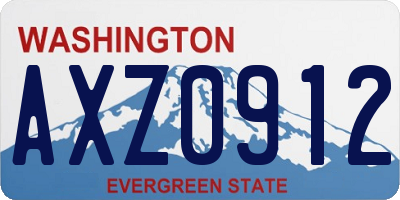 WA license plate AXZ0912