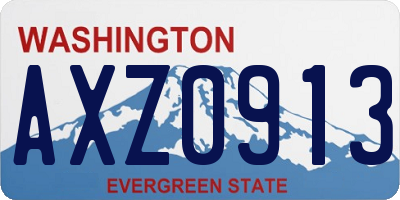 WA license plate AXZ0913