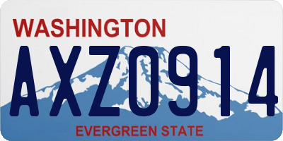 WA license plate AXZ0914