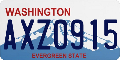 WA license plate AXZ0915