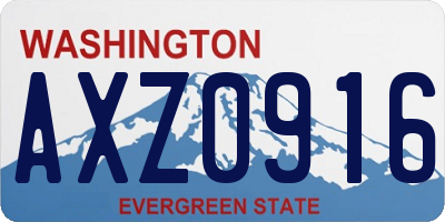 WA license plate AXZ0916