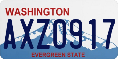 WA license plate AXZ0917