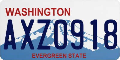 WA license plate AXZ0918