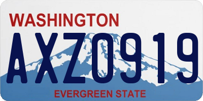 WA license plate AXZ0919