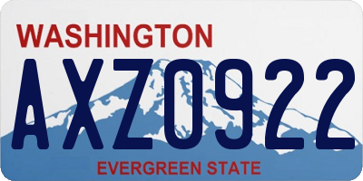 WA license plate AXZ0922