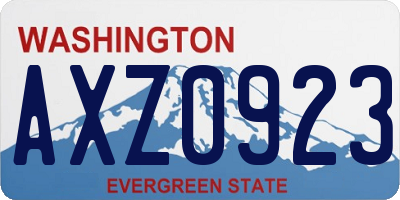 WA license plate AXZ0923