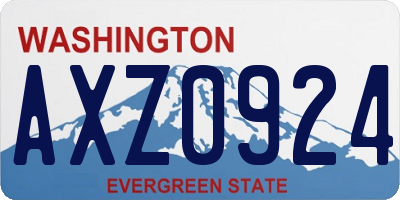 WA license plate AXZ0924