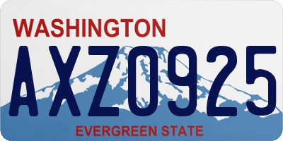 WA license plate AXZ0925