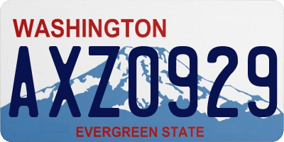 WA license plate AXZ0929