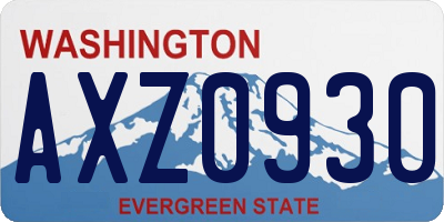 WA license plate AXZ0930