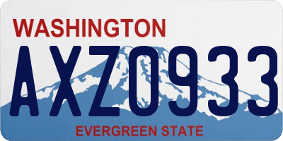 WA license plate AXZ0933