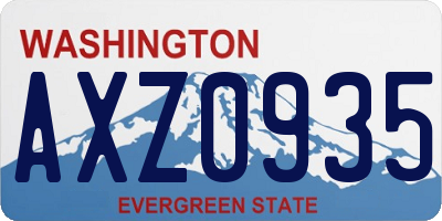 WA license plate AXZ0935