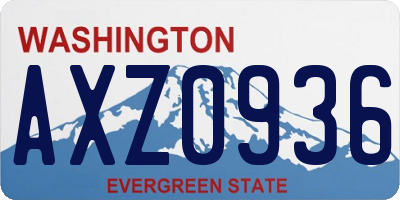 WA license plate AXZ0936