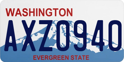 WA license plate AXZ0940