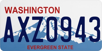 WA license plate AXZ0943
