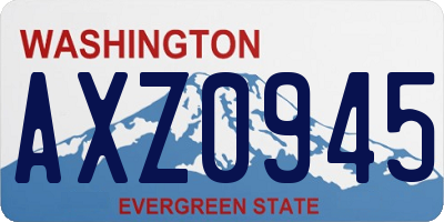 WA license plate AXZ0945