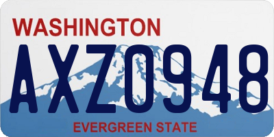 WA license plate AXZ0948