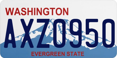 WA license plate AXZ0950