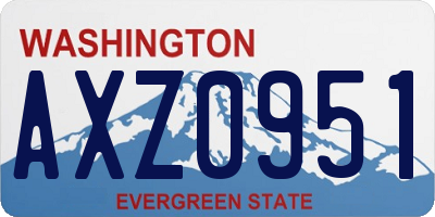 WA license plate AXZ0951