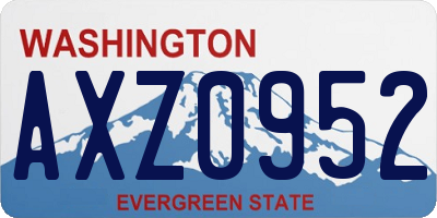 WA license plate AXZ0952