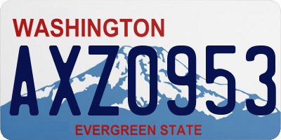 WA license plate AXZ0953