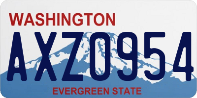 WA license plate AXZ0954