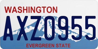 WA license plate AXZ0955