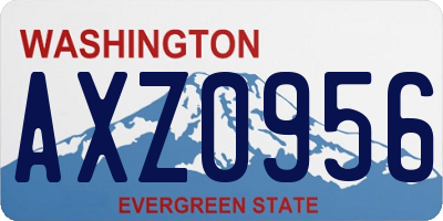 WA license plate AXZ0956