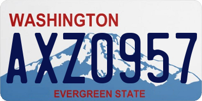 WA license plate AXZ0957