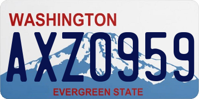 WA license plate AXZ0959