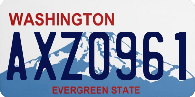 WA license plate AXZ0961