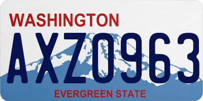 WA license plate AXZ0963