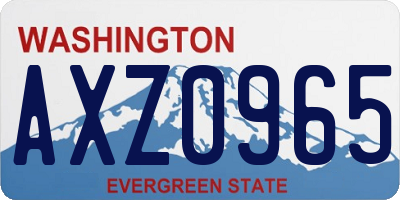 WA license plate AXZ0965