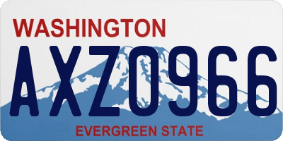 WA license plate AXZ0966